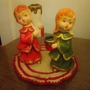 Vintage Pair of Xmas Candle Holders